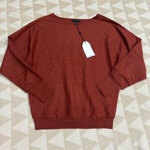 Universal standard burnt rust orange crewneck sweater